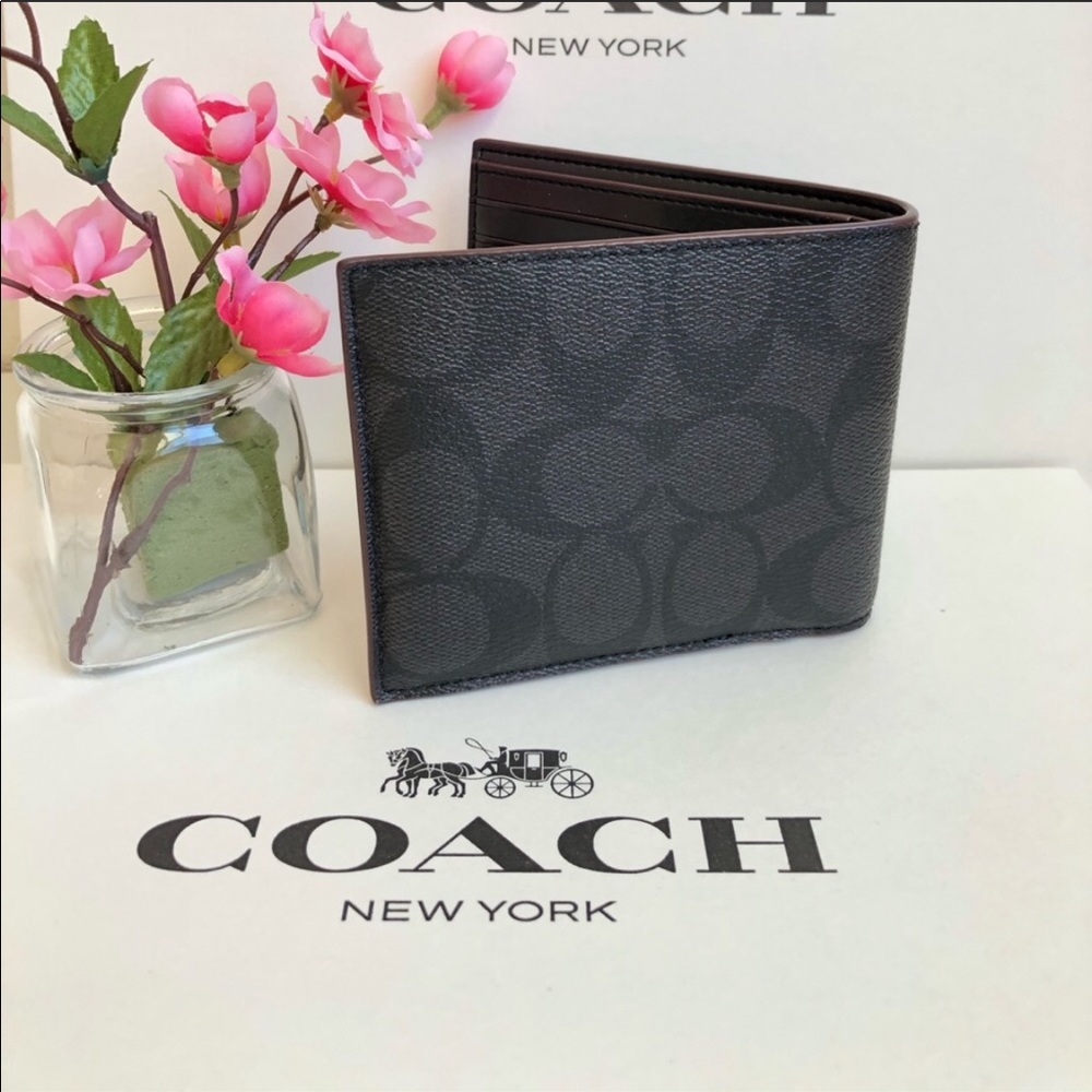 🌹 LAST ONE ! Coach Men’s Signature Wallet F25519 - Picture 5 of 8